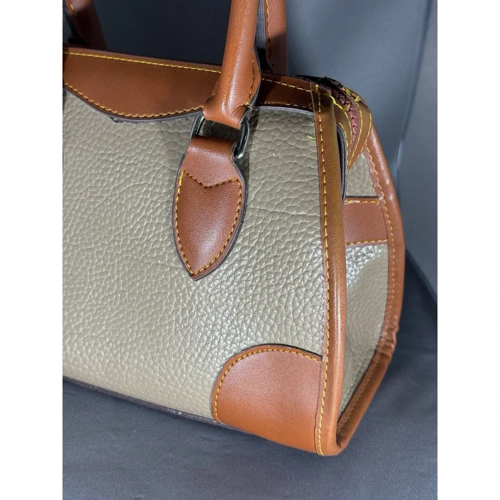 DOONEY & BOURKE Olive Tan Leather Signature Doctor Satchel Bag Made in USA